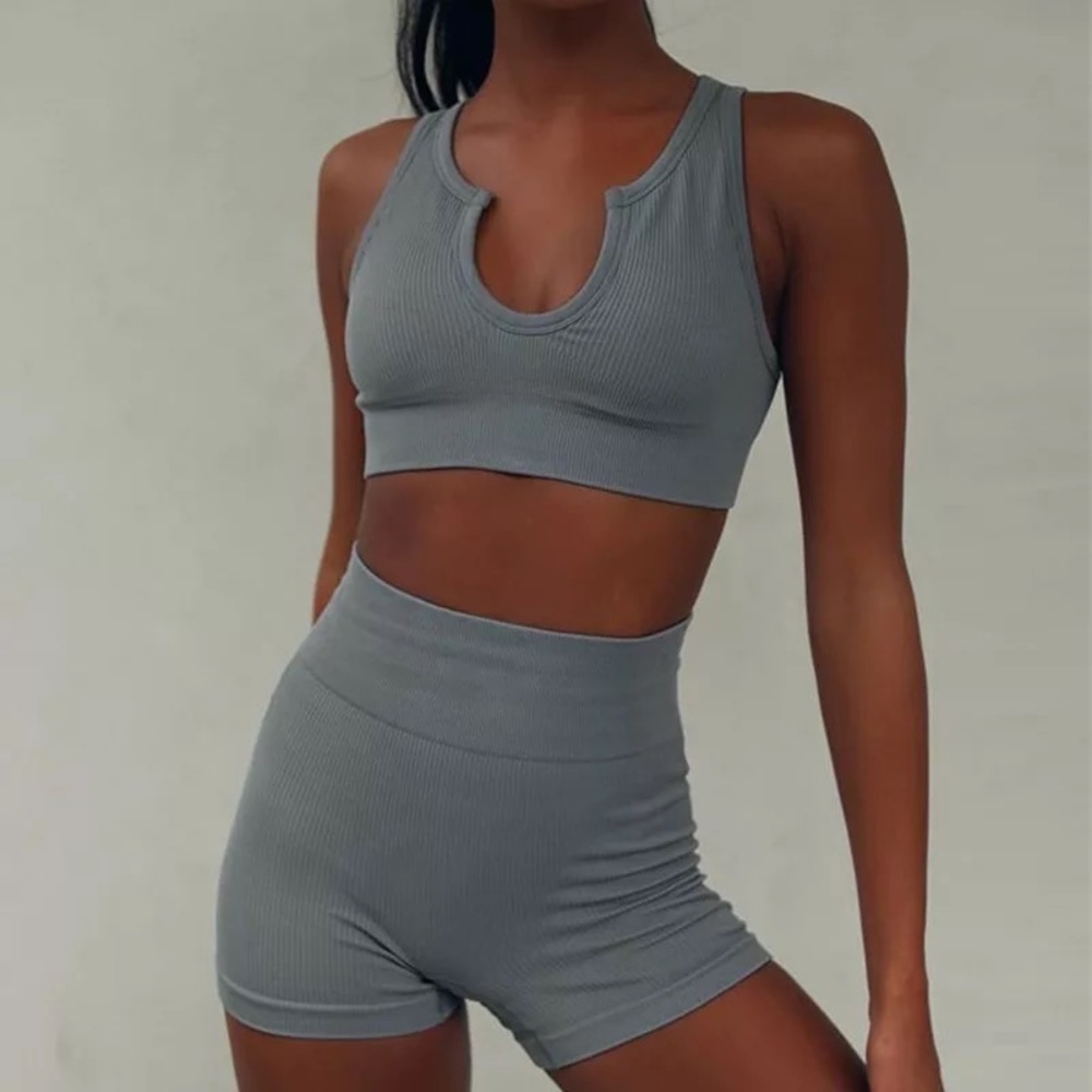 Women set/shorts & top/multiple colors/black/dust blue/beige/chocolate brown